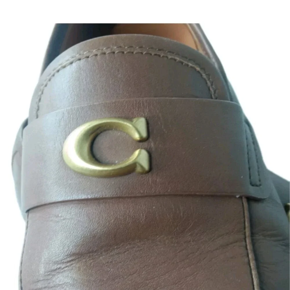 Coach Sculpt C Leather Loafers Men's Shoes Size 8.5 D Brown